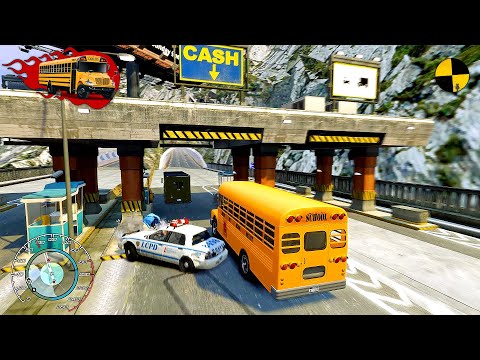 GTA 4 Crazy School Bus Crashes Ep.18