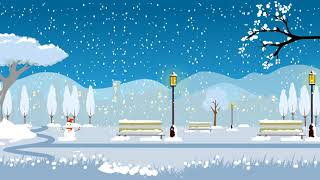 NO MUSIC Snow fall park  | cartoon background animation | Beautiful Video Wallpaper to combine Video screenshot 4
