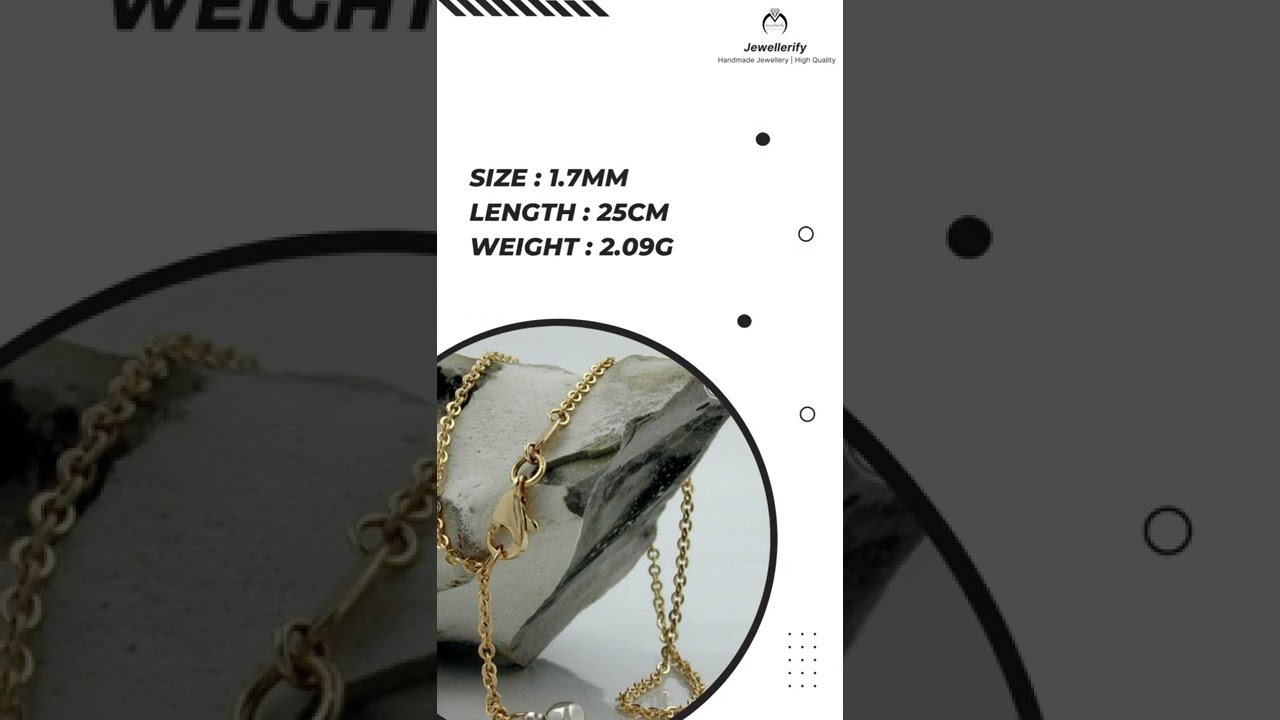 Ankle chain ball tag 9k gold 25cm | 