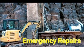 Emergency Repairs on Ash Creek Reservoir. We have to beat the oncoming storm!  Pineapple Express!