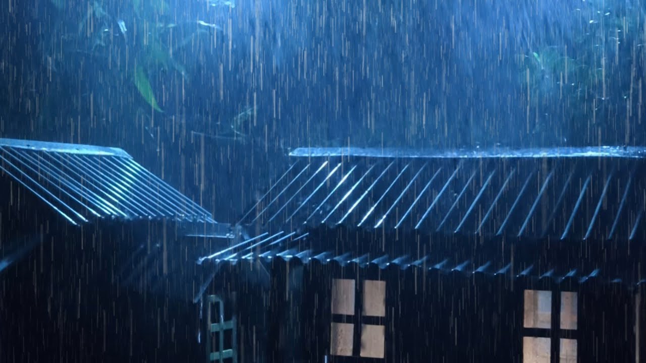 No Ads Rain Sounds for Sleeping - ASMR Relentless Rainstorm on Tin Roof for Deep Sleep Reset #1k