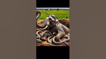 💥SHOCKING! 🐍 Giant Elephant Trapped with Snakes – You Won’t Believe What Happens Next!" 😨🔥 #shorts