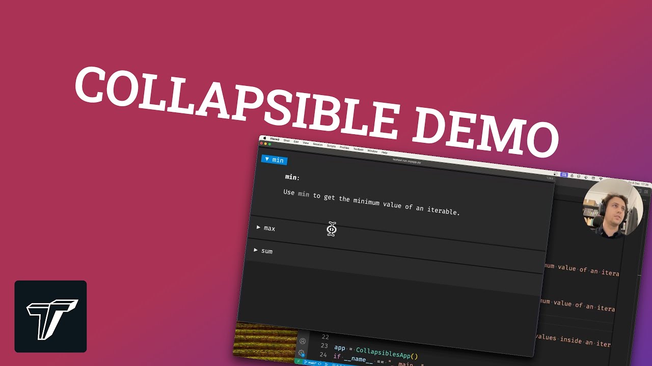Demo of the Collapsible widget in Textual - YouTube