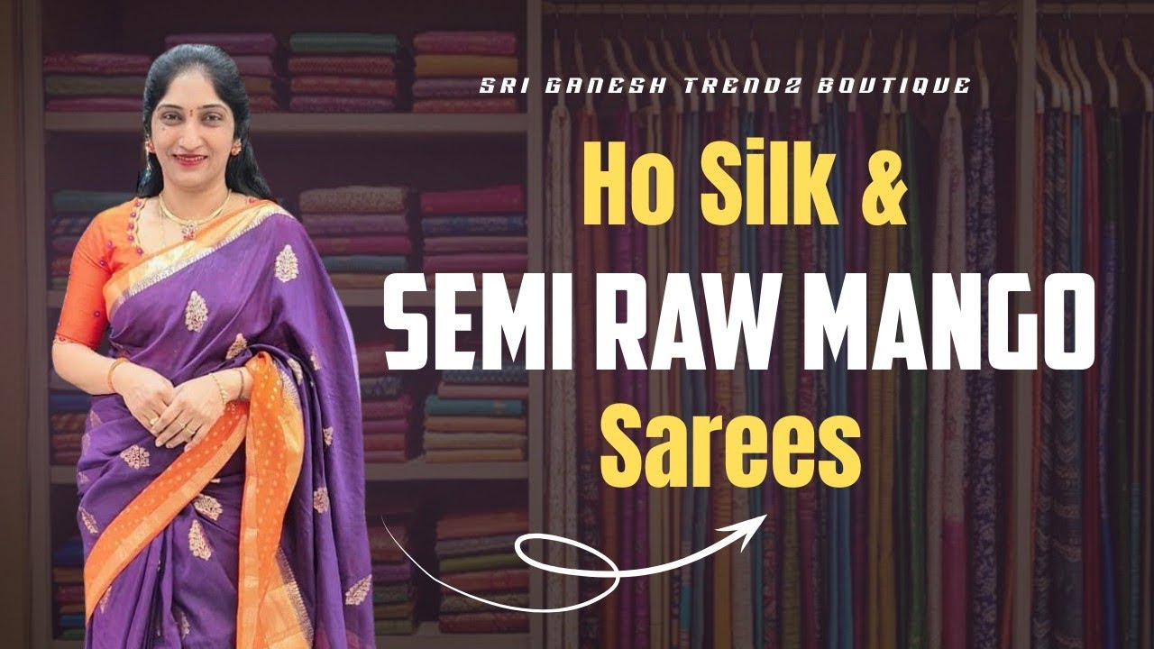 Ho silk & Raw Mango Pattu Sarees|| Sri Ganesh Trendz Botique 