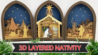 3D LAYERED NATIVITY SCENE CUT OUT WITH CRICUT | Christmas Decor