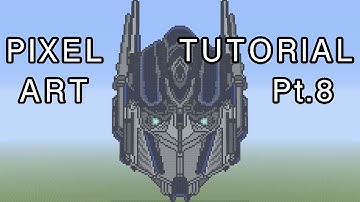 Minecraft Pixel Art Tutorial - Optimus Prime Transformers Part 8