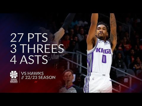 Malik Monk 27 pts 3 threes 4 asts vs Hawks 22/23 season