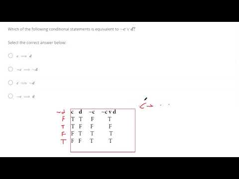 Convert a disjunction into an equivalent conditional statement