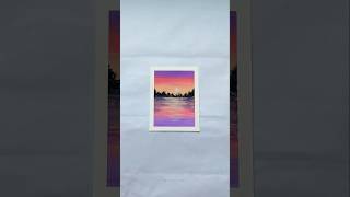 Moonlight Sunset Scenery Drawing 🌅🌙 | Easy Oil Pastel Art Tutorial #shorts #art #drawing #trending