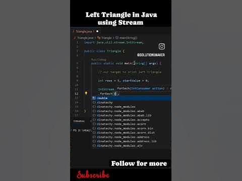 Left Triangle Pyramid Program in Java using Stream #shorts #pyramid # ...