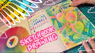 ☆drawing + chatting☁️doodling mangoes with crayons!