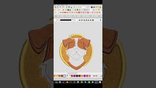 Cute Dog Embroidery Digitizing #dog #dogs #dogshorts #embroidery #embroiderylover #digitizing