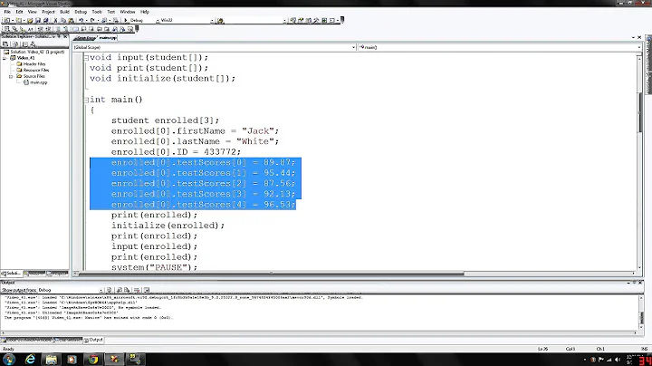 C++ Programming 41 - Structs in arrays