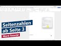 Word Seitenzahlen ab Seite 3 (beginnend mit 1) – Wissenschaftliche Arbeit in Word