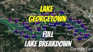 Lake Georgetown - Full Lake Breakdown - FIND THE BASS FAST!!