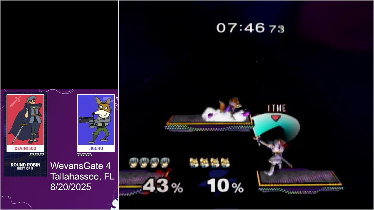 WevansGate 4 8/20/25 - RR - Devin1300 (Marth) Vs. JigChu (Fox)