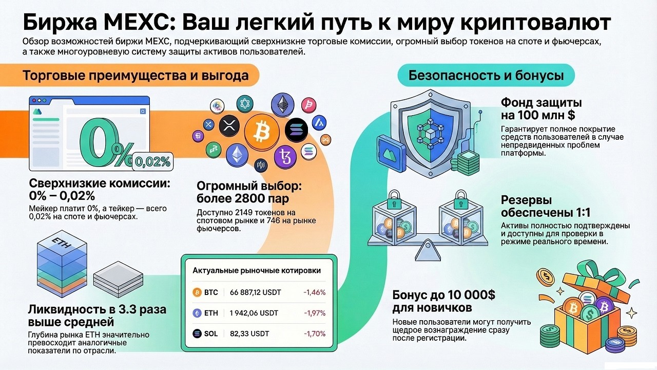 Заработок в интернете 2026 MEXC: Безопасная торговля и инвестиции в криптовалюту