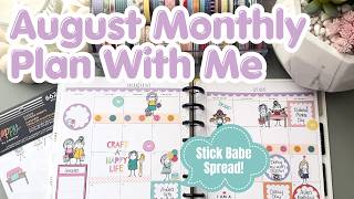 August 2026 Monthly Plan With Me | Stick Babe Planner Spread | Classic Happy Planner