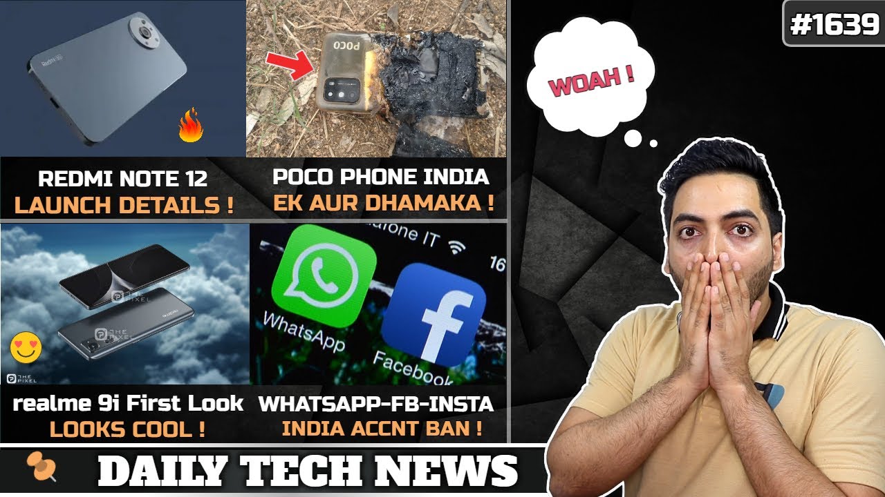 Redmi Note 12 Launch,POCO Phone Blast💥,realme 9i First Look,Snapdragon 8Cx 3😃,WhatsApp FB Acnt Ban