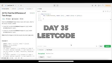 Day 35: LeetCode Problem 2215. Find the Difference of Two Arrays - Swift
