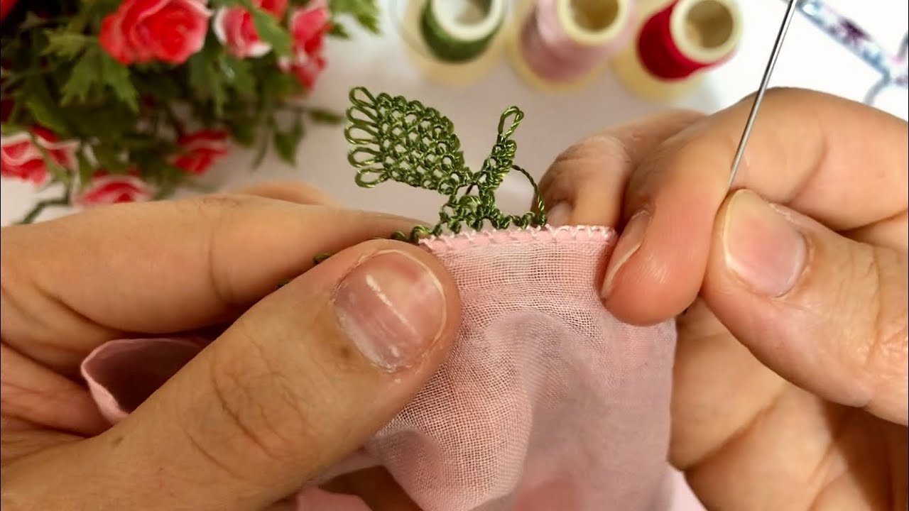 Pembe yazmaya çok güzel iğne oyası modeli