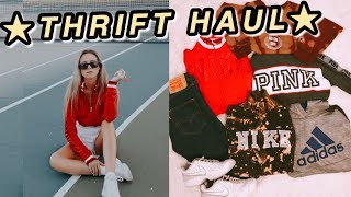 EPIC THRIFT HAUL \& TRY ON ☆ Adidas,Vintage Nike, Levis \& more!!