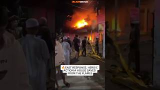 FAST RESPONSE, HEROIC ACTION — A HOUSE SAVED FROM THE FLAMES 🔥 #fire #breakingnews