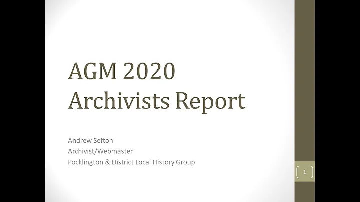 Pocklington and District Local History Group Zoom ...
