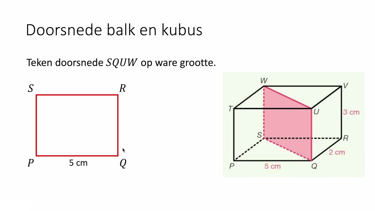 Doorsnede balk en kubus (3 VMBO-K)