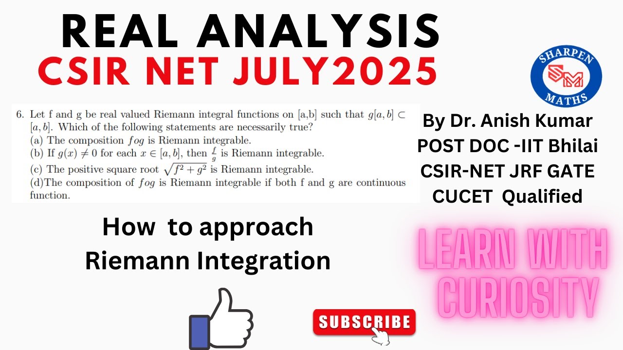 CSIR-NET July 2025 Real analysis solution || Riemann Integration ||Que -562954141
