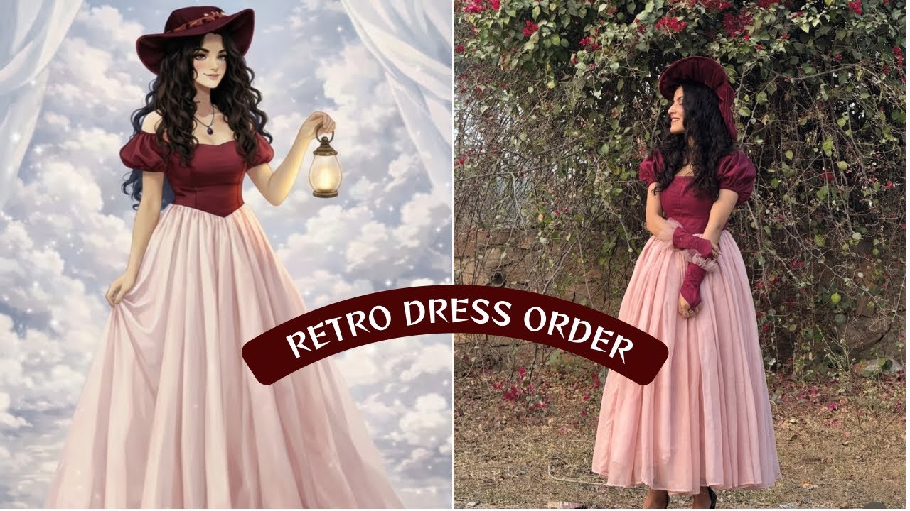 Designing a Retro Ramp Walk Dress for My Customer 😍 | Simple Tutorial 💌