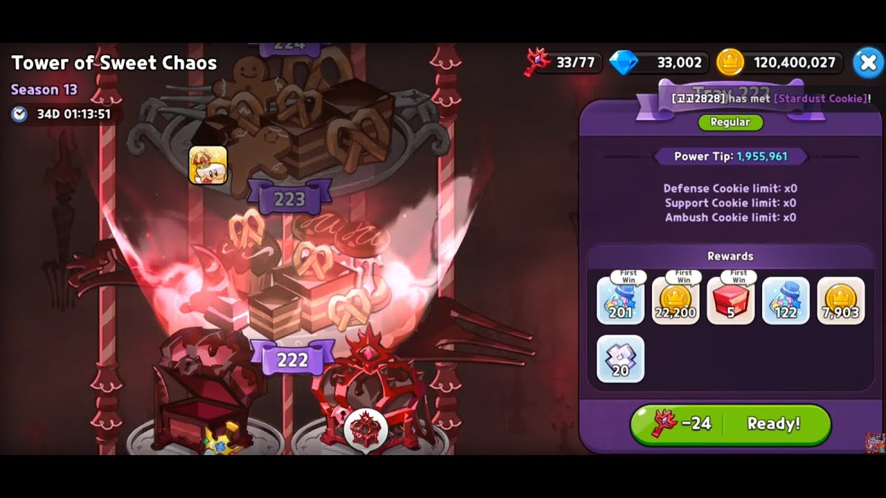 Tower of Sweet Chaos Tray 222 (Area 5) - Cookie Run: Kingdom - YouTube
