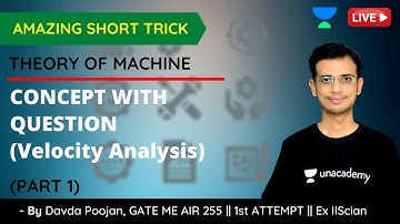 CONCEPT WITH QUESTION - Velocity Analysis (Part1) | Theory Of Machine | GATE/ESE 2021 | Davda Poojan