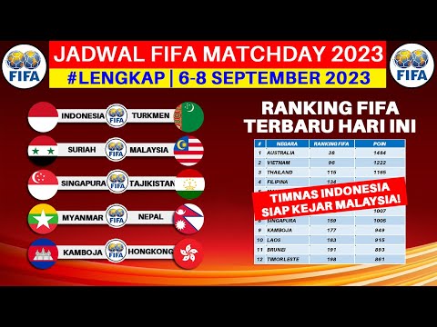 Jadwal FIFA MATCHDAY 2023 - Timnas Indonesia vs Turkmenistan - Ranking FIFA Terbaru 2023 - LIVE RCTI