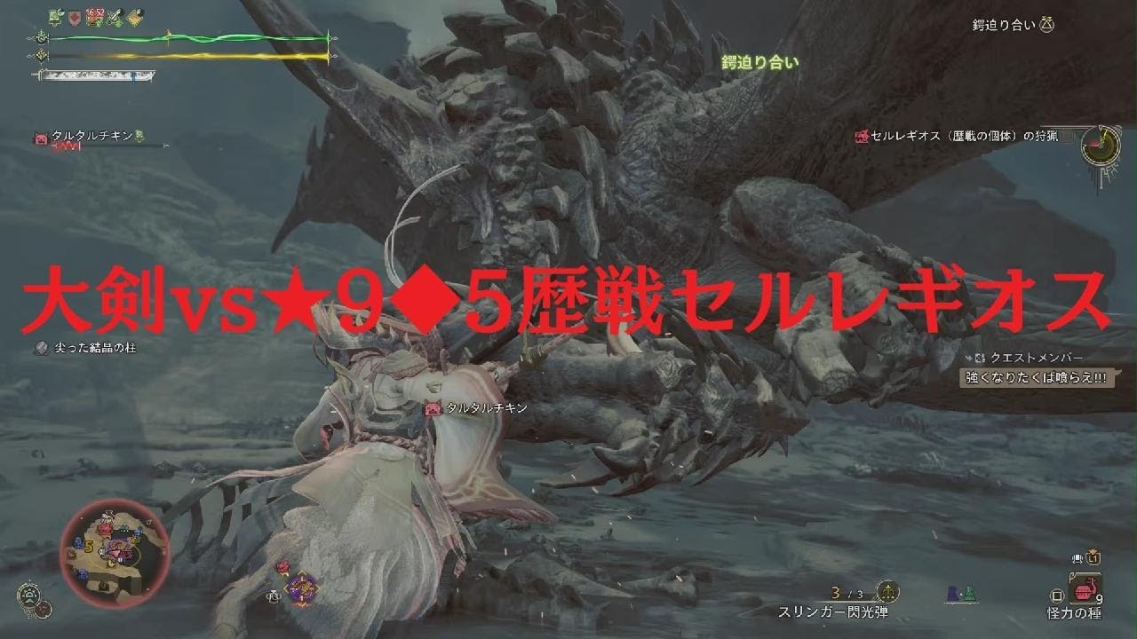 【モンハンワイルズ/MHWilds】大剣vs★9◆5歴戦セルレギオス