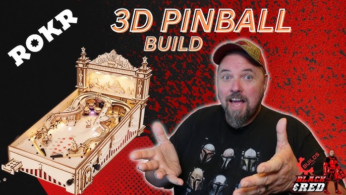 ROKR 3D Pinball Machine 3D Wooden Puzzle, Pinball Game