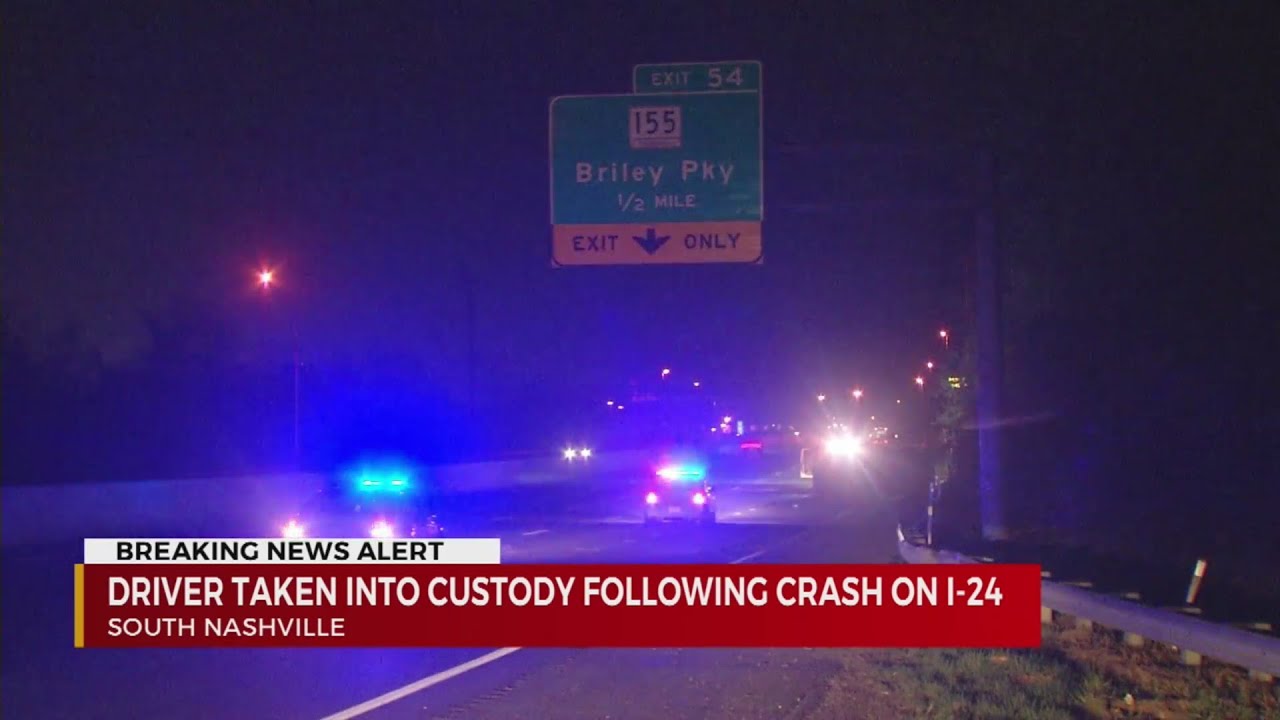 Police arrest a driver with an active warrant after crash on I-24 - YouTube