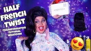 HALF FRENCH TWIST WIG TRANSFORMATION FEAT. AIMOONSA HAIR | JAYMES MANSFIELD