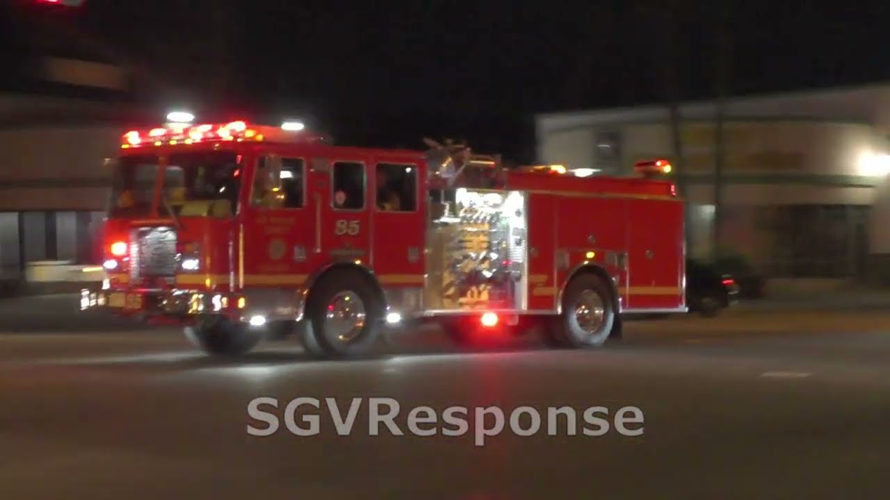 LACoFD Patrol 97 Engine 286, 85, Quint 153 Responding to Apartment Structure Fire in Azusa