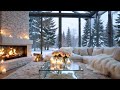 Cozy Happy Birthday Ambience 🎂 Soft Jazz, Fireplace Glow &amp; Snowfall | For A Relaxing Celebration