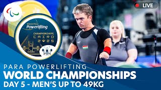 🔴 LIVE | Para Powerlifting | Men's Up to 49kg | Day 5 | World Championships | Cairo 2025
