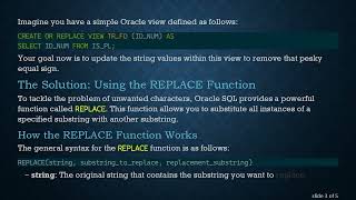 How to Efficiently Remove Characters from Strings in Oracle Views