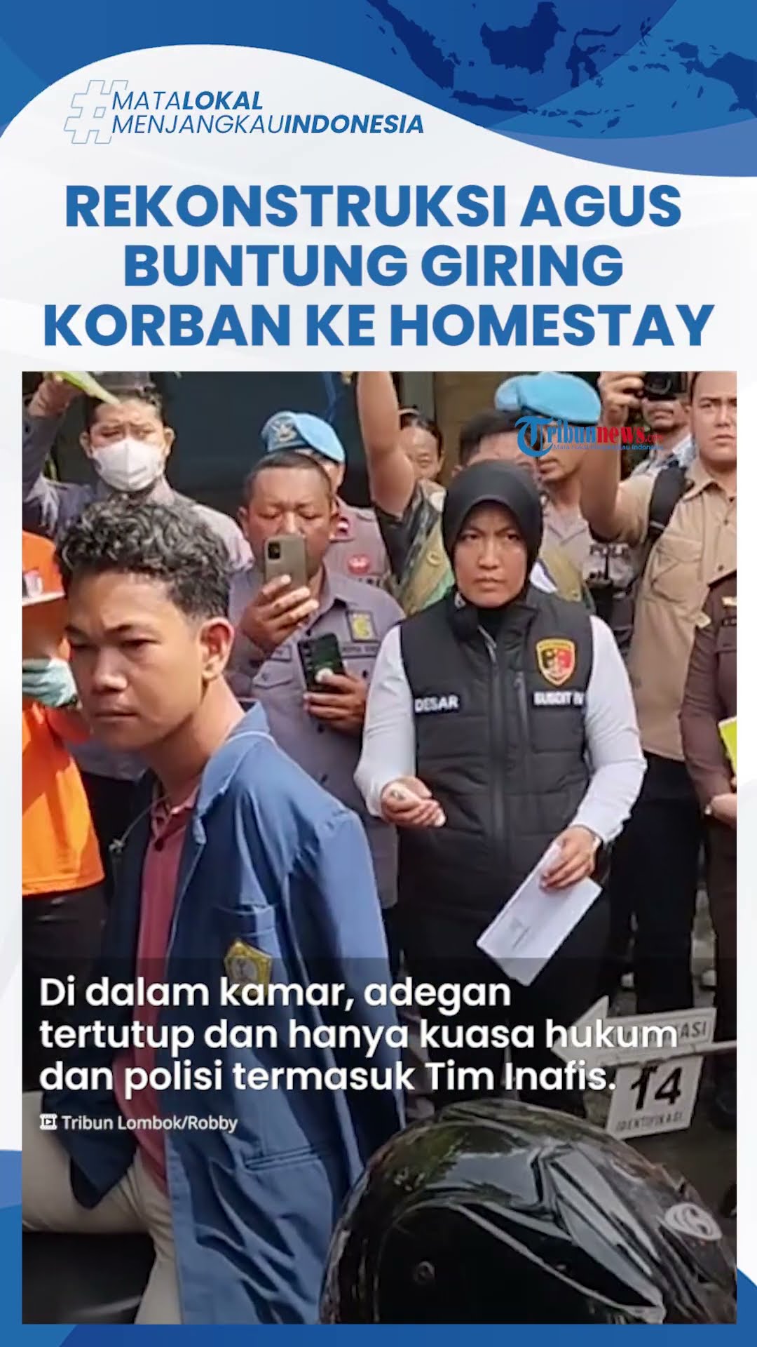 Gerak-gerik Agus Buntung saat Rekonstruksi Kasus Pelecehan: Giring Korban ke Homestay, Dibonceng