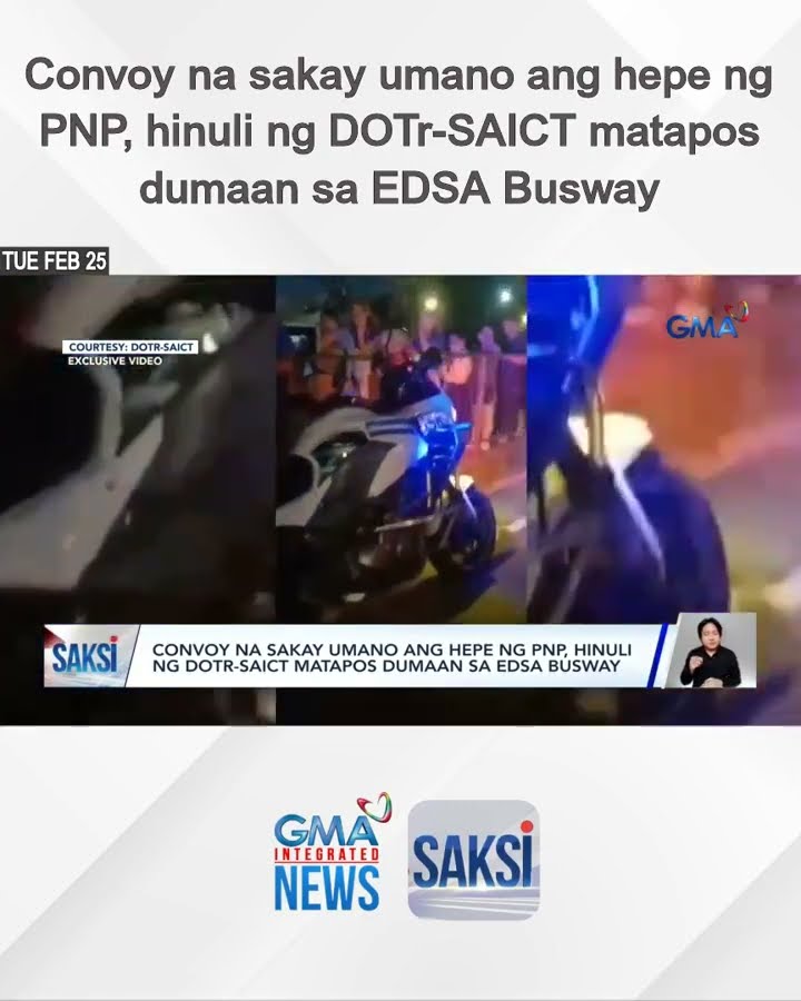 Convoy na sakay umano ang hepe ng PNP, hinuli ng DOTr-SAICT matapos dumaan sa EDSA Busway | Saksi