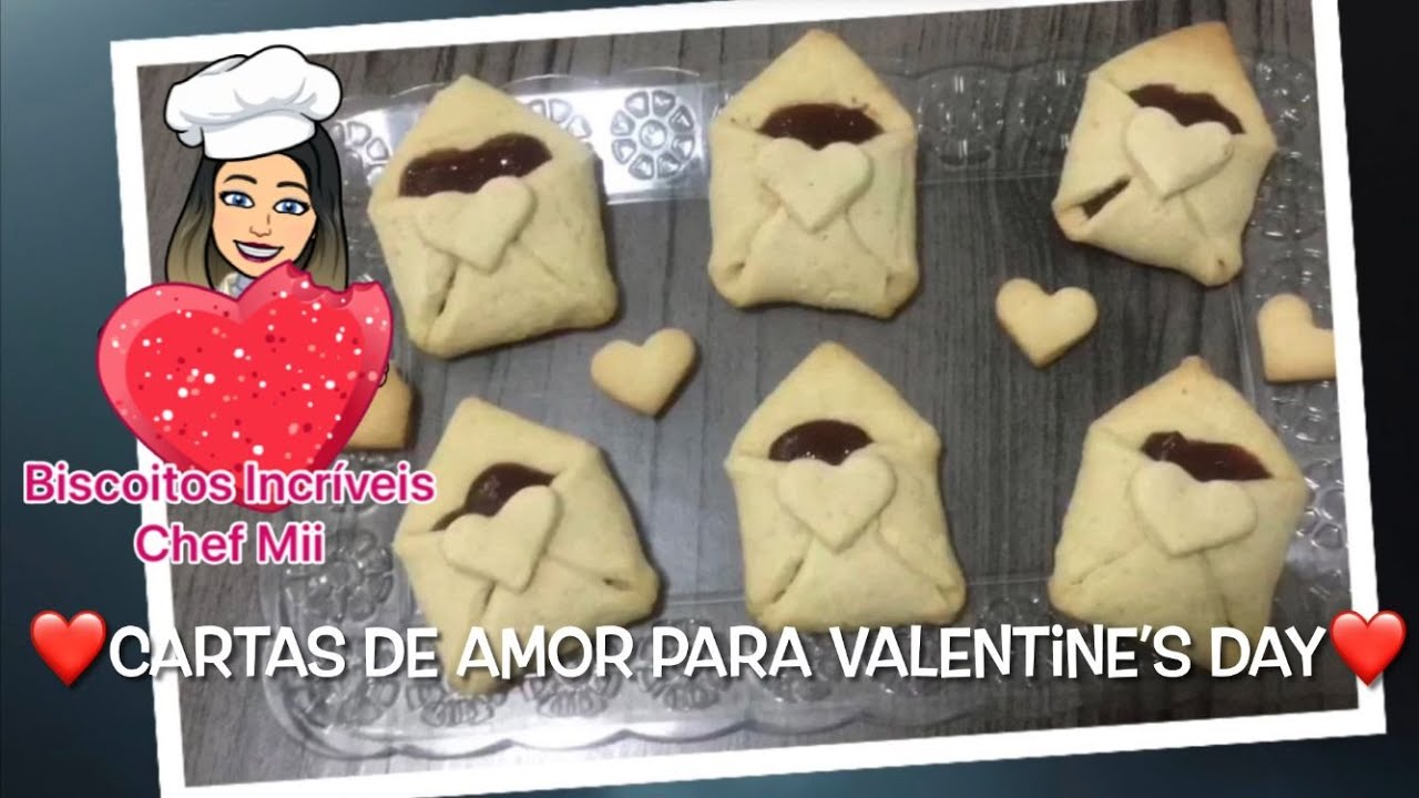 Cartas de Amor para o Valentine's Day | Biscoitos Incríveis - Amazing Cookies - Chef Mii