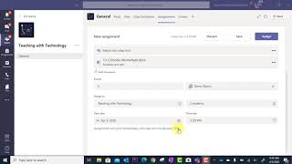 Teams Assignment - Due Date and Late Turn Ins