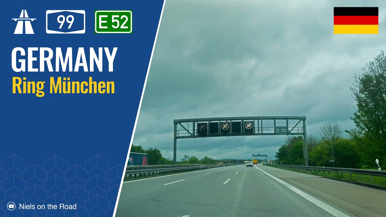 Driving in Germany: Autobahn A99 E52 Münchener Ring [Munich Bypass ...