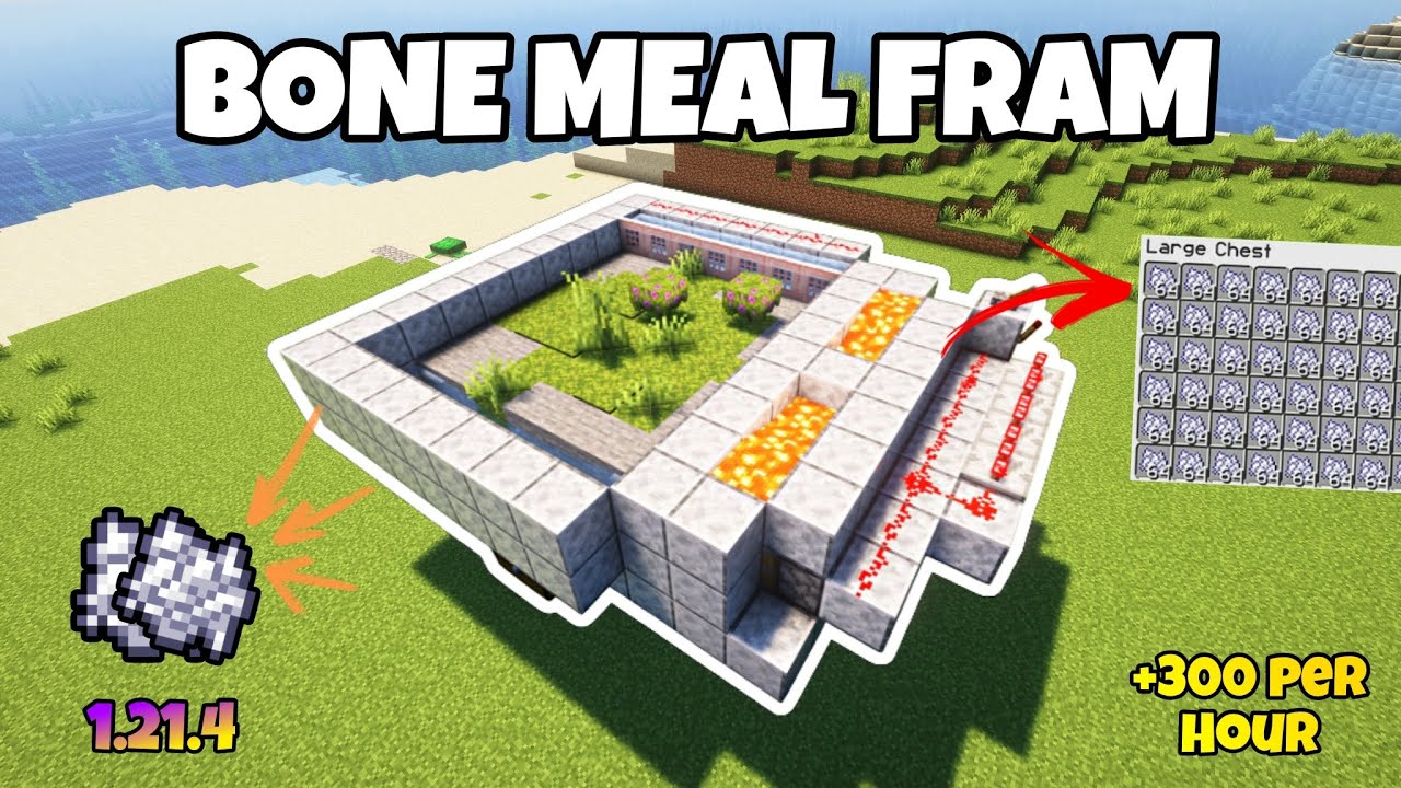 Minecraft 1.21.4 Easy Bone Meal Farm Tutorial 300+ PerHour - YouTube