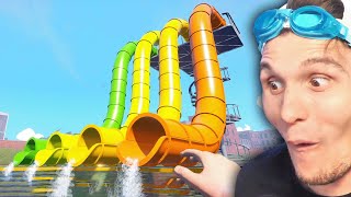 Diese RUTSCHE können 4 LEUTE GLEICHZEITIG benutzen | Wasserpark Simulator screenshot 1
