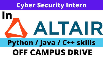 Altair Hiring for Cyber Security Intern